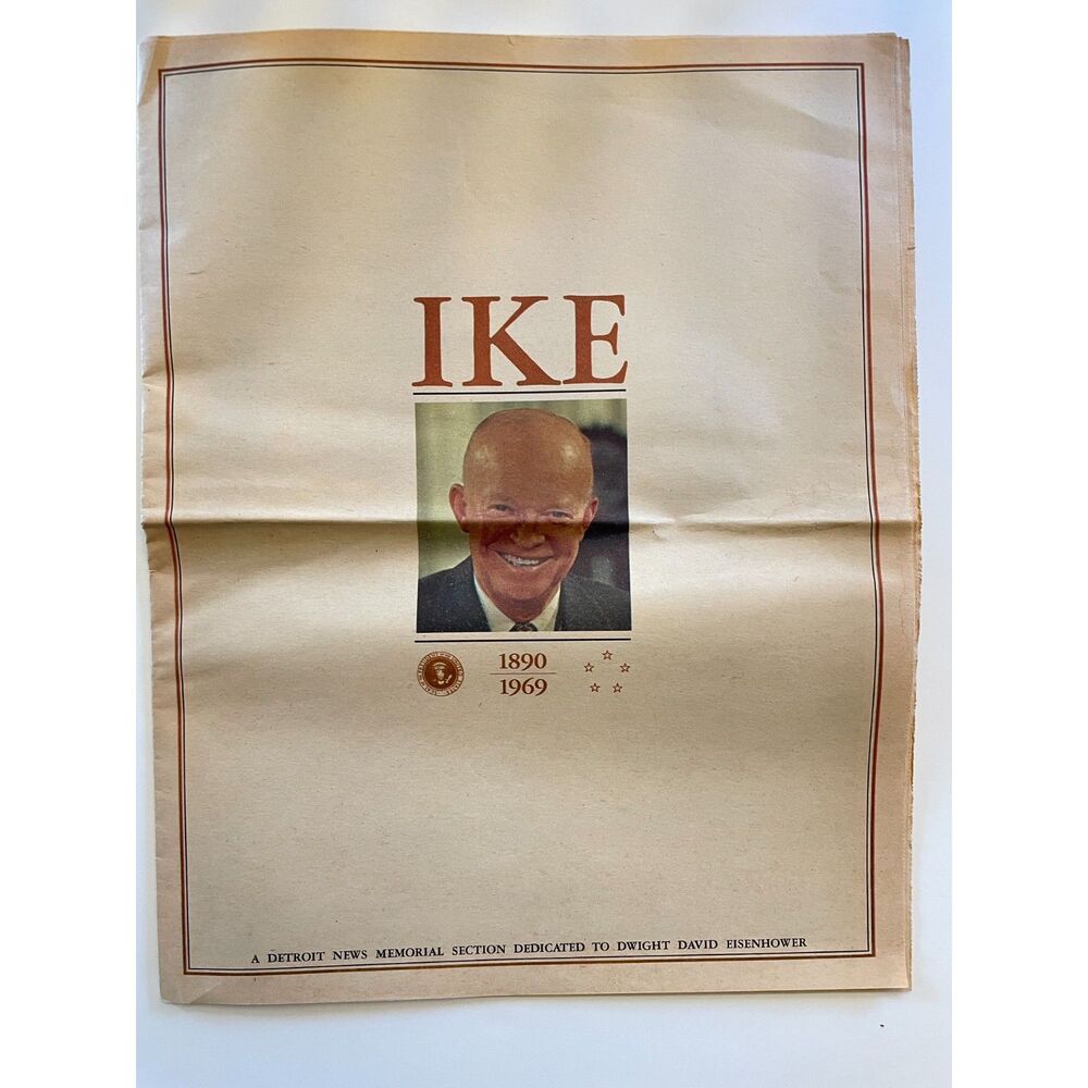 Detroit News 1969 Collectible Newspaper Dwight D. Eisenhower "Ike"
